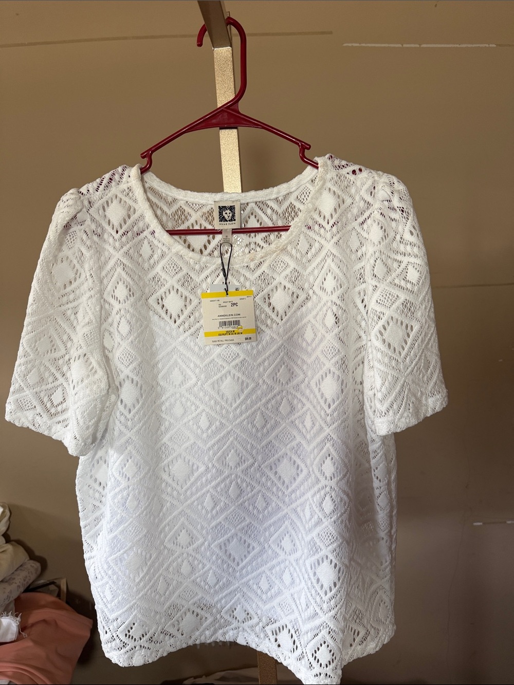 Anne Klein-Lace Short Sleeve Women's Blouse